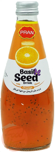 Pran  basil seed drink with orange flavor, 9.8-fl. oz. glass bottles 24pk Box