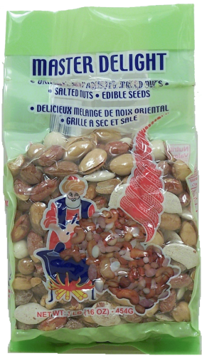 Master Delight  mixed nuts, pistachios, cashews, almonds, peanuts, pumpkin seeds 16oz Vac Bag