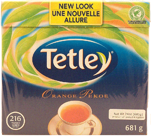 Tetley  orange pekoe, 216-tea bags 681g Box