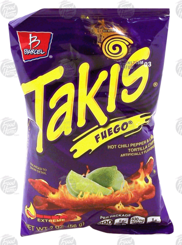 Barcel Takis Fuego; chili pepper & lime tortilla chips, 2-ounce bags 42pk Box