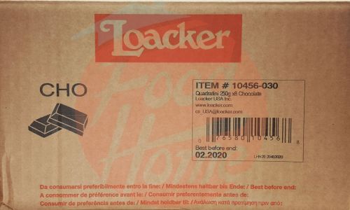 Loacker Quadratini chocolate bite size wafer cookies, 250-gram bags 8pk Box