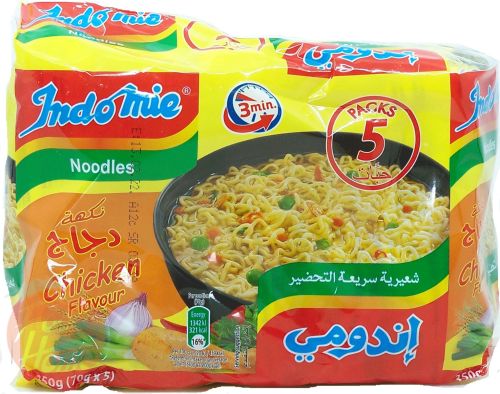 Indomie chicken flavor noodles, 5 x 70-gram packs 350g wrapper case of 8