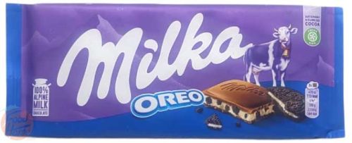 Milka milk chocolate oreo filling candy bar, 100-gram wrappers (case of 22)