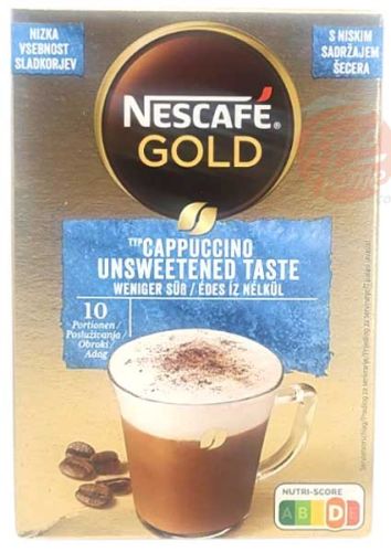 Nescafe Gold cappuccino unsweetened taste, 10x12.5-gram packages (case of 6)