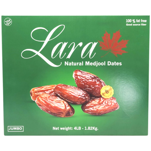 Lara natural medjool dates, jumbo, 4-lb box (case of 4)