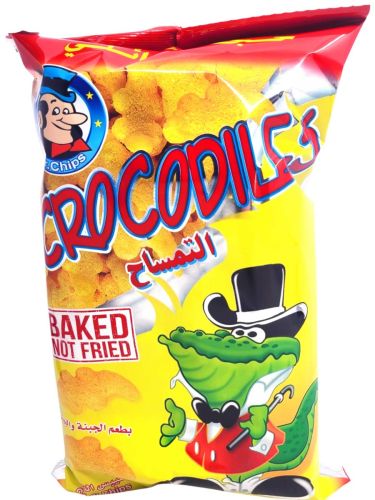 Mr. Chips Crocodiles corn chips, baked not fried 90-gram bag case of 20