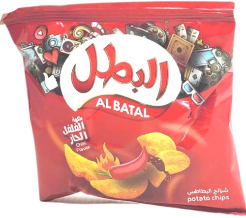 Al Batal chili flavor potato chips, 12-gram bags 5x20-count