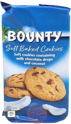 Bounty soft baked cookies with milk chocolate drops and coconut, 180-gram packages (case of 8)