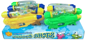 Candy Bell Sweet Shotz candy shooting water gun with compressed candy, 12x10-gram shaped plastic in display tray