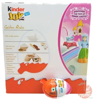 Kinder Joy milky and cocoa spreads with 2 coated wafer biscuits, including a toy for girl, 20-g plastic egg 24-count display box (case of 6)