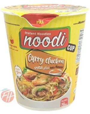 noodi curry chicken flavour instant noodles, fork included, 60-gram microwave cup (case of 24)