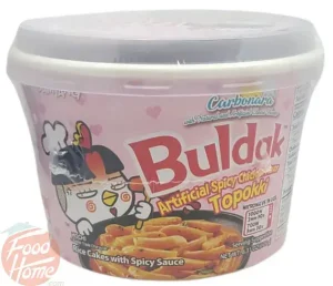 Samyang Buldak Topokki rice cakes with spicy sauce, spicy chicken flavor, 179-gram microwave bowl (case of 16)