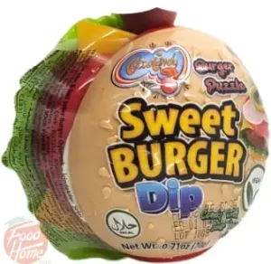 Cocco Candy Sweet Burger candy with sour powder dip in hamburger shaped plastic, 18x20-gram in wrapper