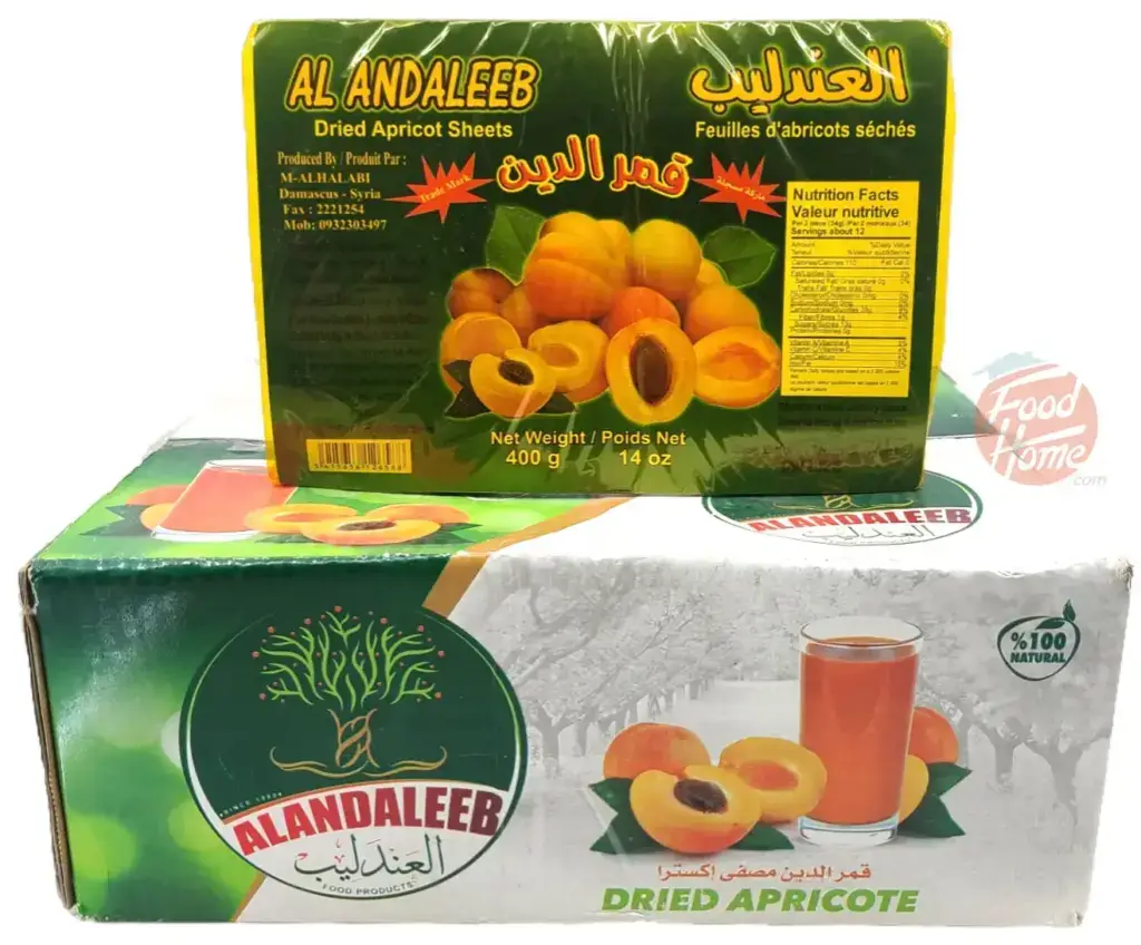 Al Andaleeb dried apricot sheets, 400-grams in wrapper (case of 20)