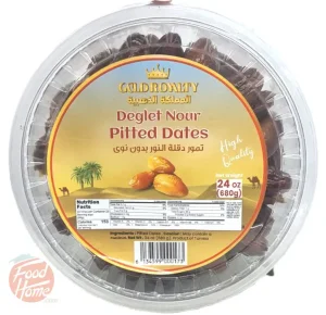 Gold Royalty pitted dates, deglet nour 24-ounce plastic tub (case of 12)