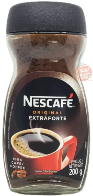 Nescafe Extra Forte original instant ground coffee, 200-gram glass jars (case of 12)