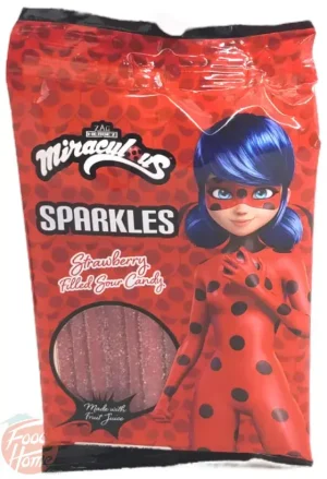 Sparkles Heroez Miraculous; strawberry filled sour candy gummy, 12x80-gram bags in display box