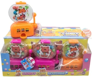 Candy Bell candy gum slot machine, 12x30-gram shaped plastic in display