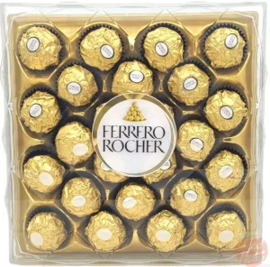 Ferrero Rocher chocolate hazelnut candies, individually wrapped, 300g plastic trays each 24-count (case of 4)