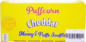 Monty's cheddar puffs, fouflles 7-ounce bag (case of 12)