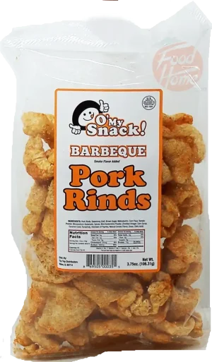 O' My Snacks! barbeque pork rinds 3.75-ounce bag, case of 12