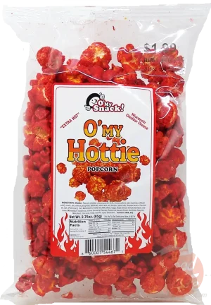 O' My Snacks! O' My Hottie extra hot popped popcorn, 2.75-ounce bag (case of 18)