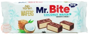 Mr. Bite coconut wafer, crunchy & cream, 38-gram in wrapper, display box of 24