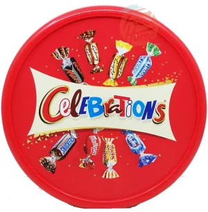 Celebrations candy assortment, individually wrapped bite size 650-gram plastic tub (case of 6)