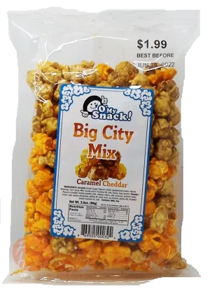 O My Snack! Big City Mix caramel cheddar popped popcorn 3.5-ounce bag (case of 15)
