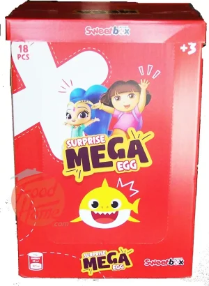 Sweetbox Factory nickelodeon surprise mega egg, ages 3+, 5.64-ounce plastic, display case of 18