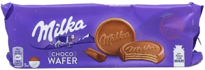 Milka choco wafer, 5-count, 150-gram wrapper in box, case of 14