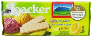 Loacker lemon ice cream wafer 150-gram wrapper in box (case of 18)