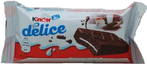 Kinder delice chocolate coated cake with vanilla filling 39-gram wrapper in box (case of 20)