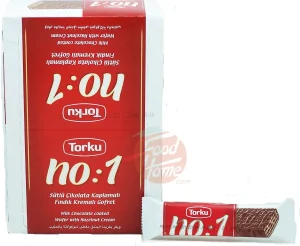 Torku no: 1 milk chocolate coated wafer with hazelnut cream, 24 x 35-gram wrappers in box
