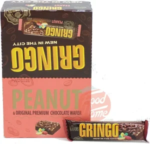 Gringo New in the City chocolate wafer bar, 24 x 38-gram wrapper in display boxes
