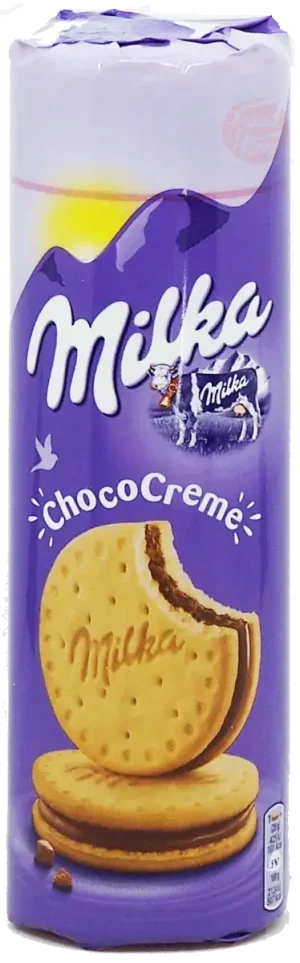 Milka Choco Creme chocolate filled cookie sandwich 260-gram wrappers in display box (case of 18)