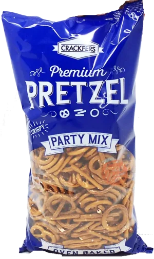 Crackfers Party Mix pretzels, small oven baked, 10.6-ounce bags (case of 12)