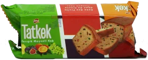 Bifa Tatkek cake with fruit, 12 x 3.5-ounce wrappers in display case