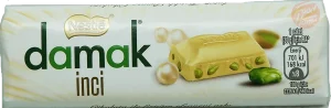 Nestle damak inci white chocolate mini candy bar with nuts, 100-gram in wrapper (case of 12)