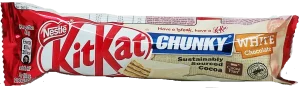 Nestle Kit Kat Chunky; chocolate filled wafers covered in white chocolate, 40-gram bars (case of 36)