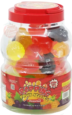 Fruix popping fruit juices candy, assorted, 36-pieces, 50.79-ounce plastic jars (case of 6)