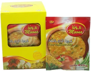 Noon Moona curry vegetable soup dry mix, 12 x 56-gram packets