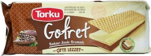 Torku Gofret wafer with cocoa - plain cream, 142-gram wrappers (case of 19)