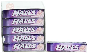 Halls forest fruit flavor cough drops, 20 x 33.5-grams in wrapper, in display tray (case of 12)
