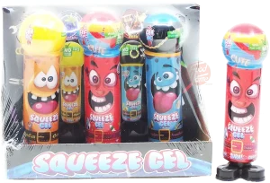 Cocco Candy Squeeze Gel soft plastic extruded through plastic dispenser, 12 x 30-gram tubes in display (master case of 8)