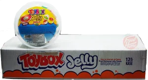 Toy box Jelly sour rings gummie candy, 100-gram plastic bowl (case of 12)