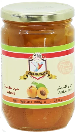 Zakaria Daher whole apricot jam, 800-gram glass jars (case of 12)