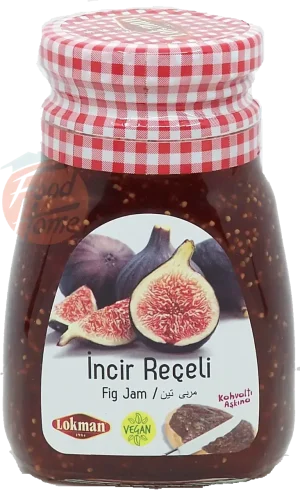 Lokman fig jam, incir receli, vegan, 360-gram glass jars (case of 12)