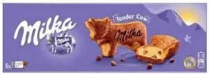 Milka Tender Cow cocoa soft cake with chocolate chips, 5-pieces in 4.9-ounce / 140-gram box (case of 16)