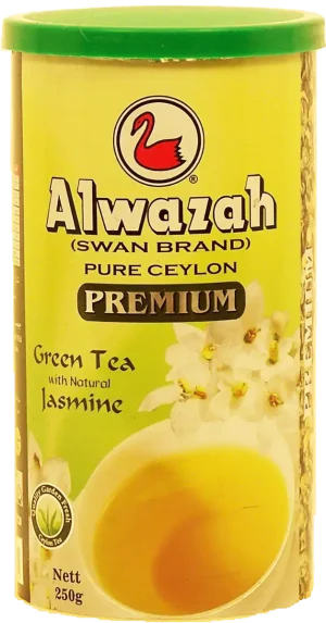 Alwazah Swan Brand green tea with jasmine, pure ceylon 250g Canister